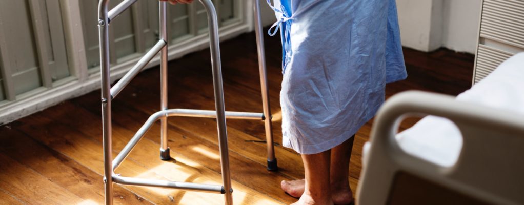 Older adult with a walker