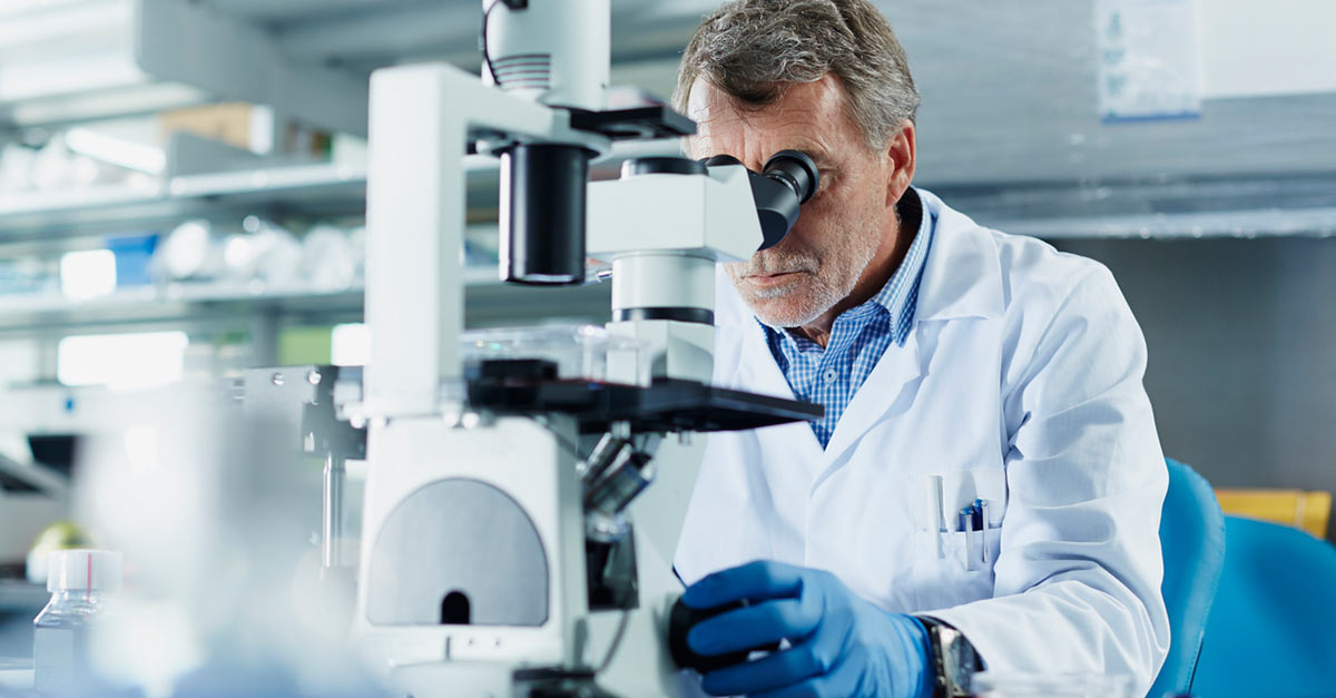 Researcher studying targeted therapy