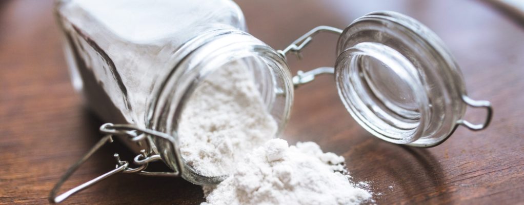 Talc powder spilled over