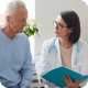 Mesothelioma doctor talking an older male patient