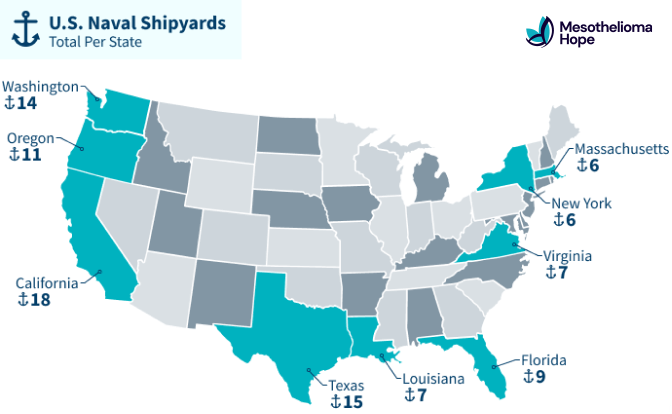 Location of Navy shipyards in the United States
